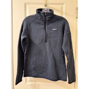 Patagonia Fleece Pullover 1/4 Zip Women's Size Small Navy Blue Worn Wear